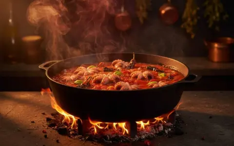 Polipetti in purgatorio, cotti lentamente in un sugo rosso piccante, emanano un vapore invitante.